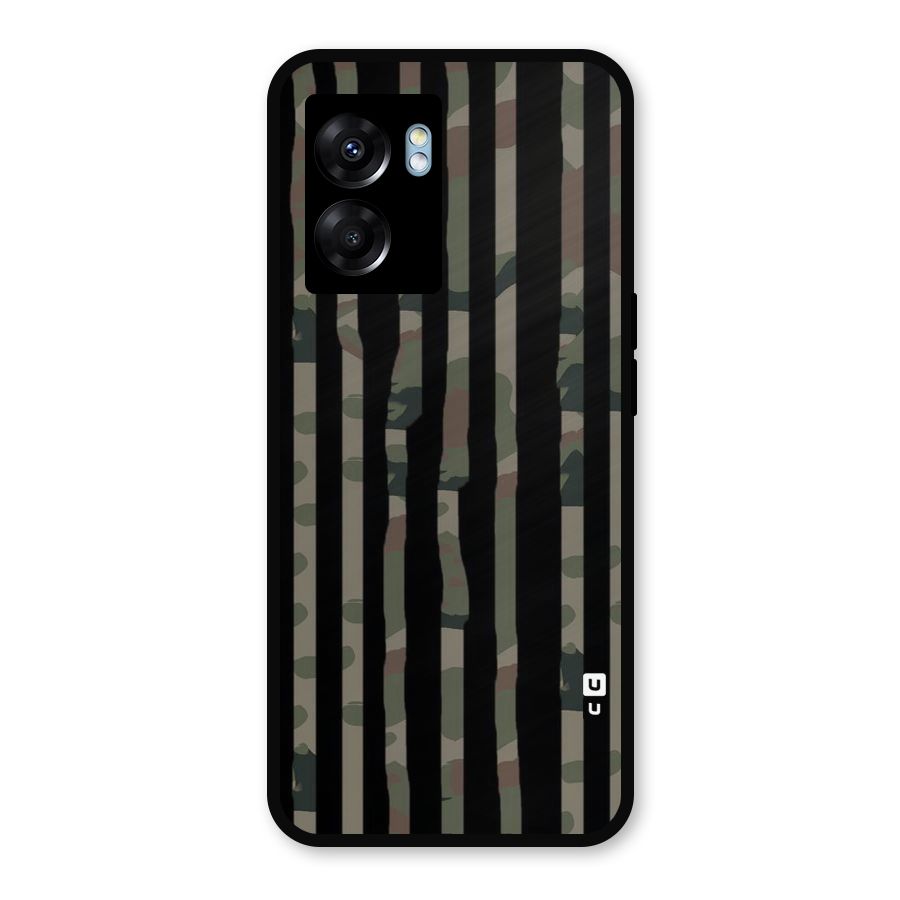 Army Stripes Metal Back Case for Realme Narzo 50 5G