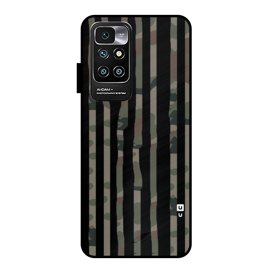 Army Stripes Metal Back Case for Redmi 10 Prime