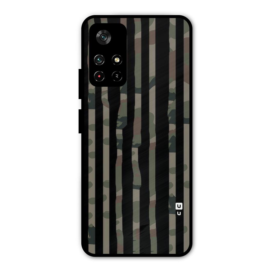 Army Stripes Metal Back Case for Redmi Note 11T 5G
