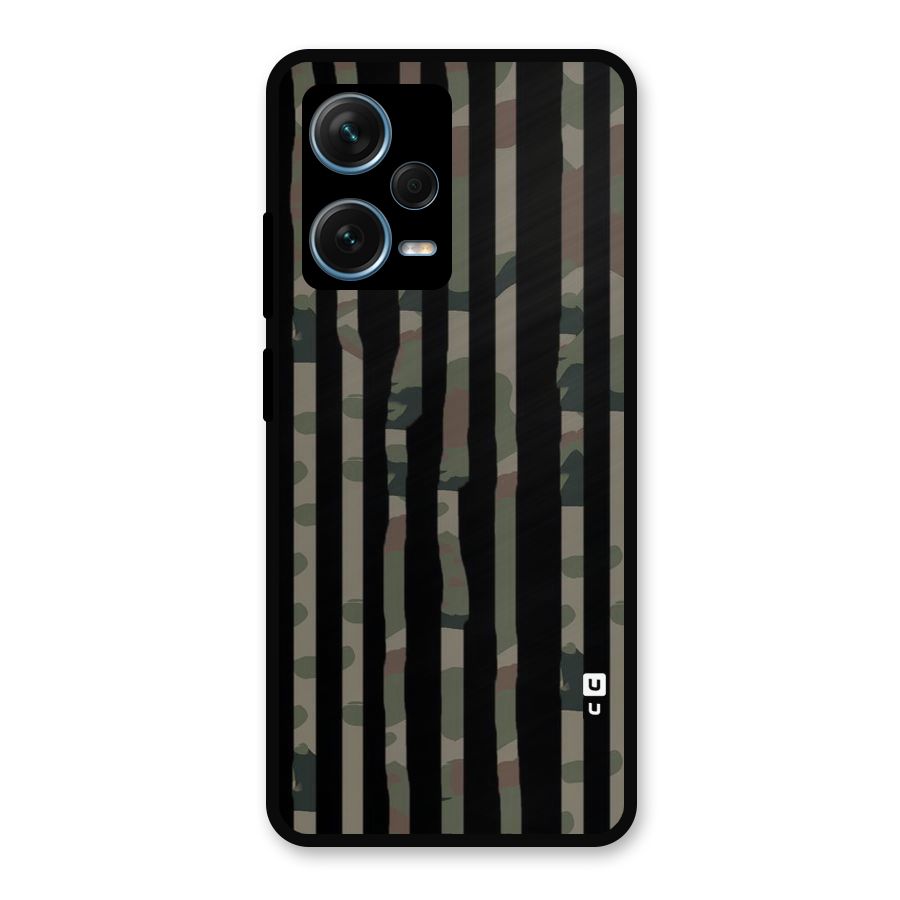 Army Stripes Metal Back Case for Redmi Note 12 Pro Plus 5G