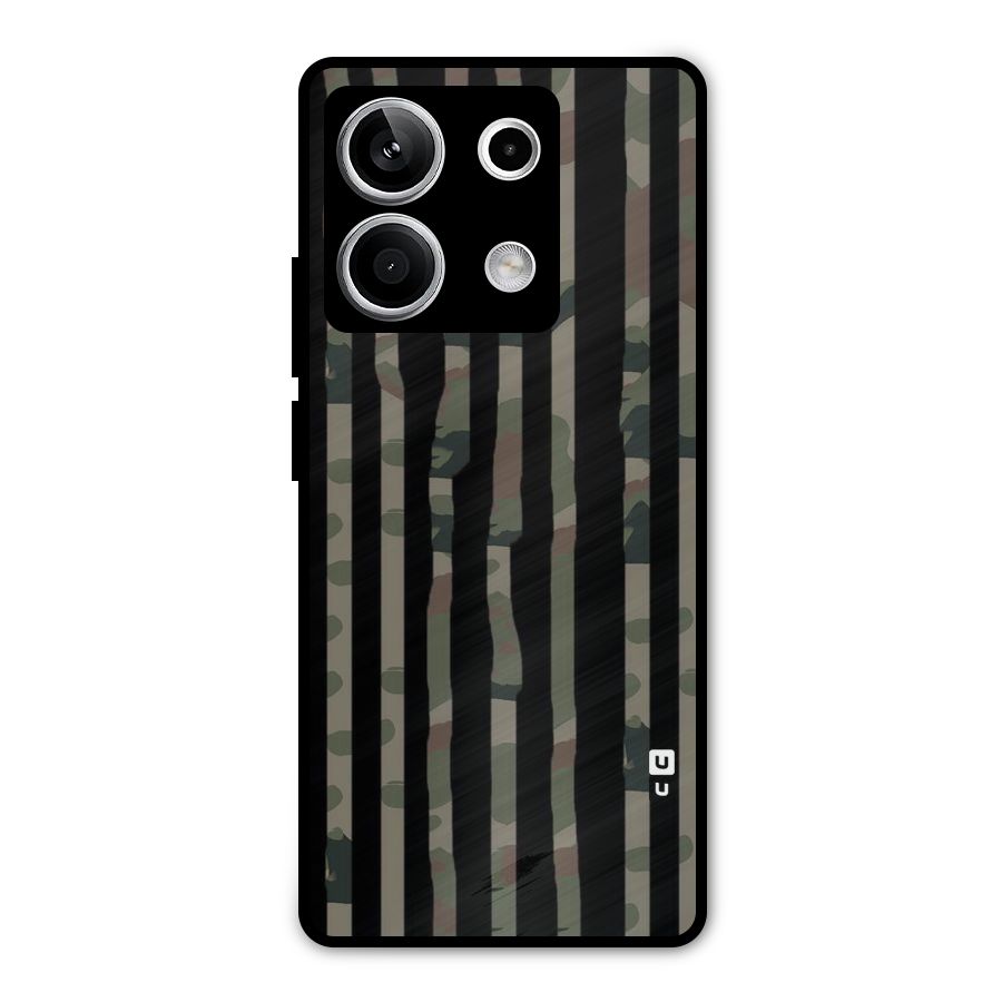 Army Stripes Metal Back Case for Redmi Note 13 5G