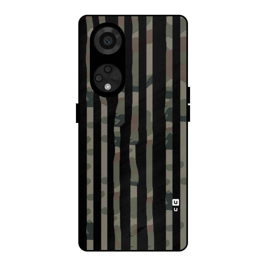 Army Stripes Metal Back Case for Reno8 T 5G