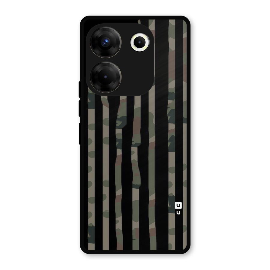 Army Stripes Metal Back Case for Tecno Camon 20 Pro