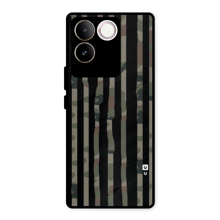 Army Stripes Metal Back Case for Vivo T2 Pro