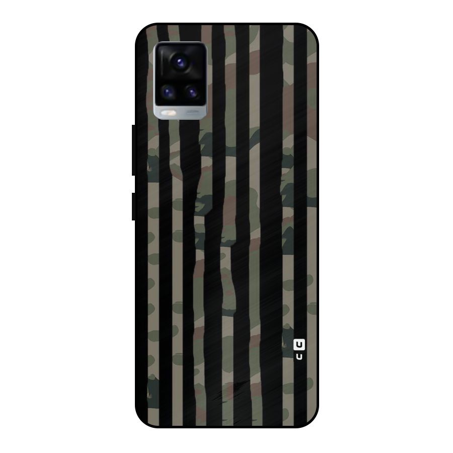Army Stripes Metal Back Case for Vivo V20 2021