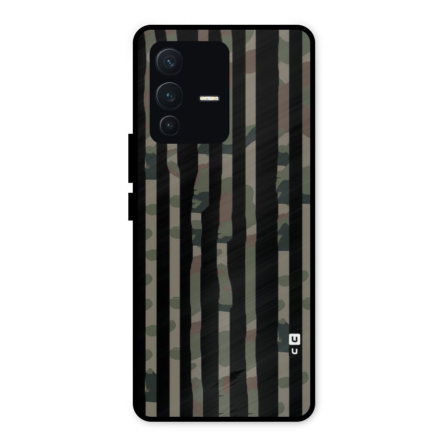 Army Stripes Metal Back Case for Vivo V23 5G