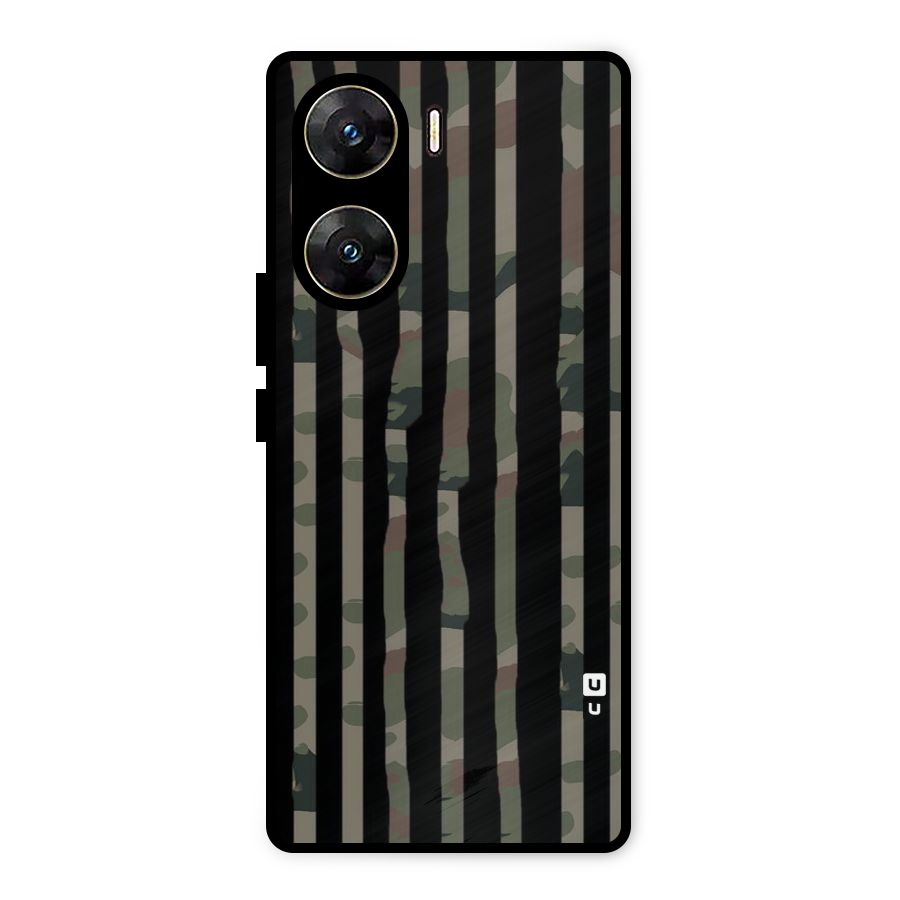 Army Stripes Metal Back Case for Vivo V29e