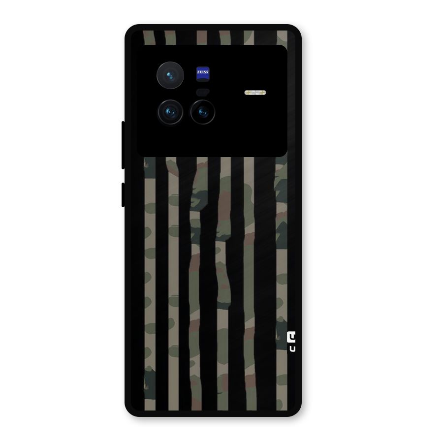Army Stripes Metal Back Case for Vivo X80