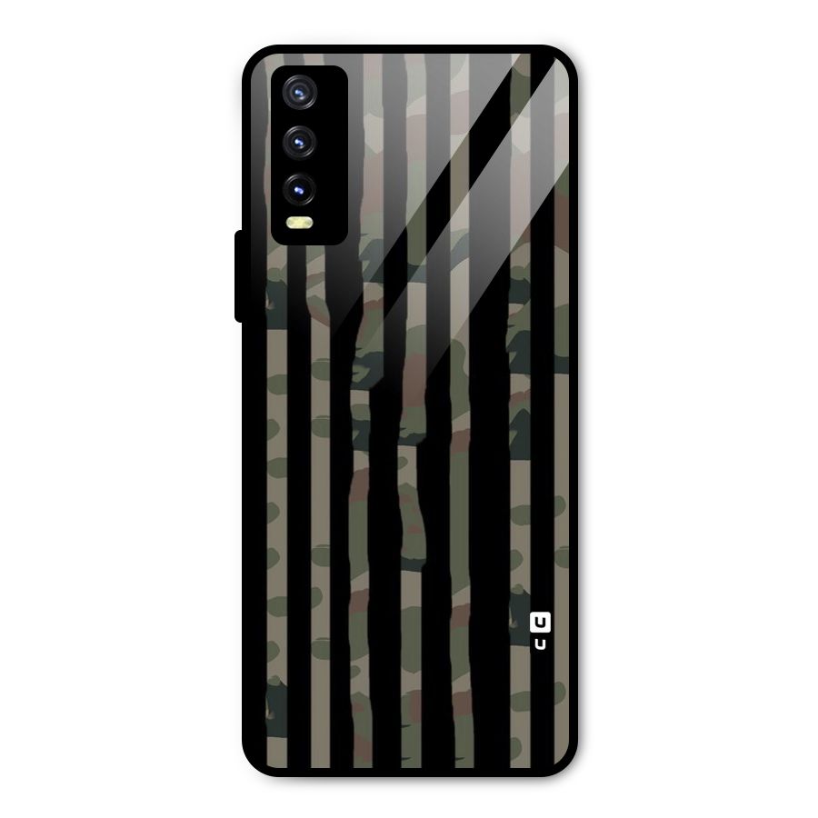Army Stripes Metal Back Case for Vivo Y20 2021