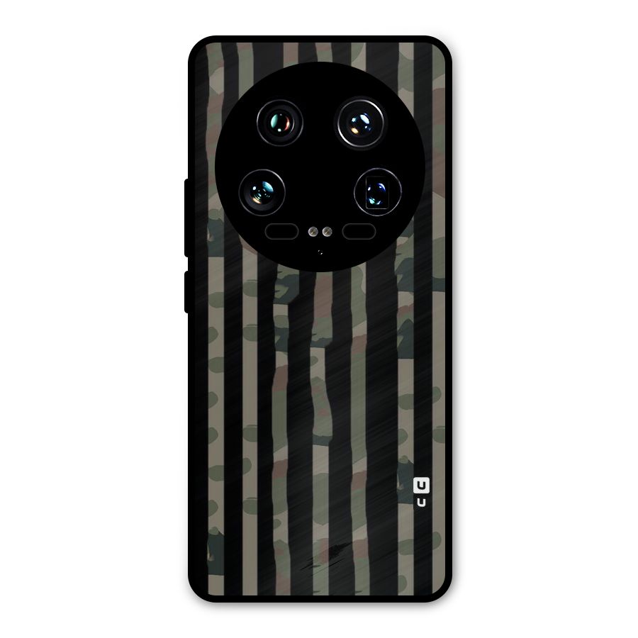 Army Stripes Metal Back Case for Xiaomi 14 Ultra