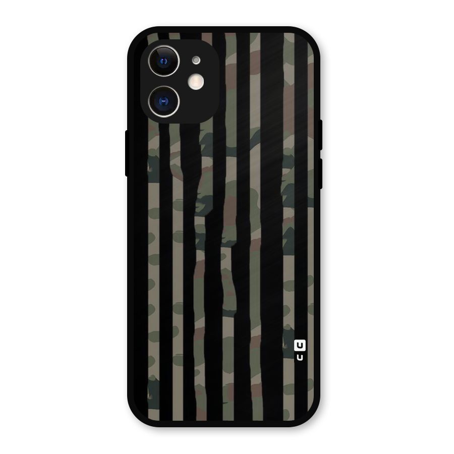 Army Stripes Metal Back Case for iPhone 12