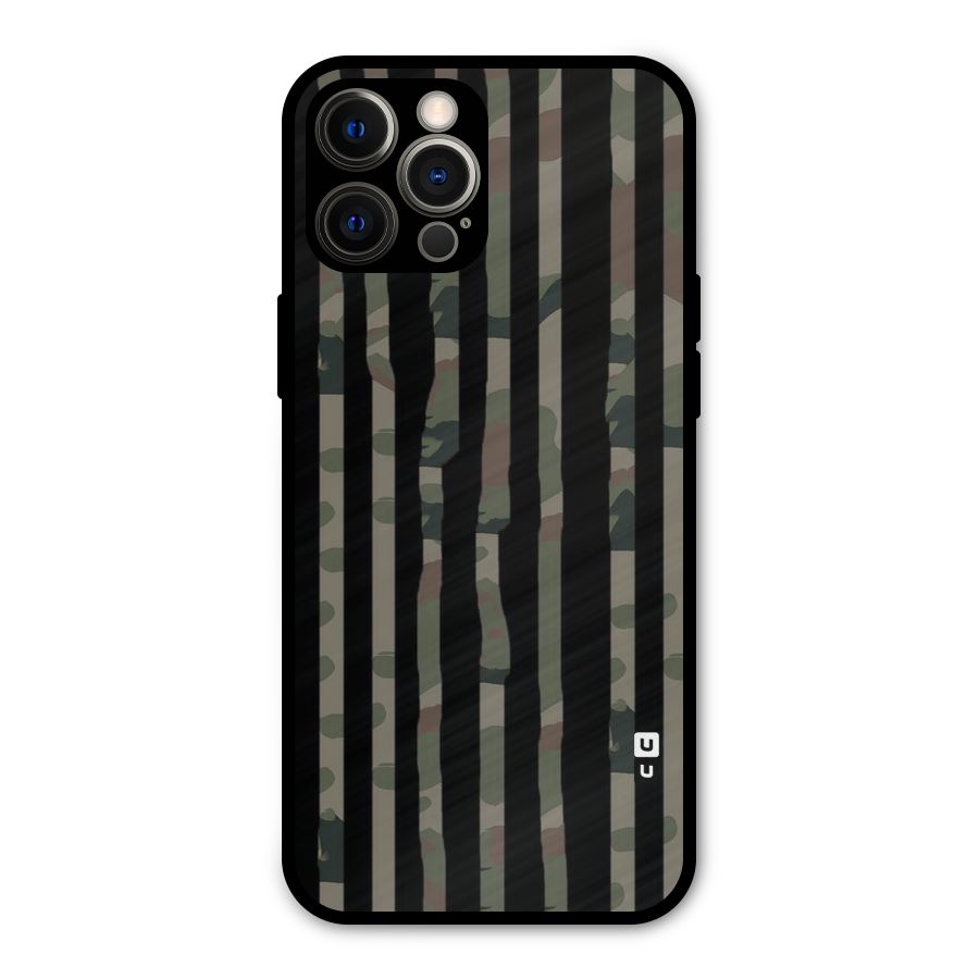 Army Stripes Metal Back Case for iPhone 12 Pro Max