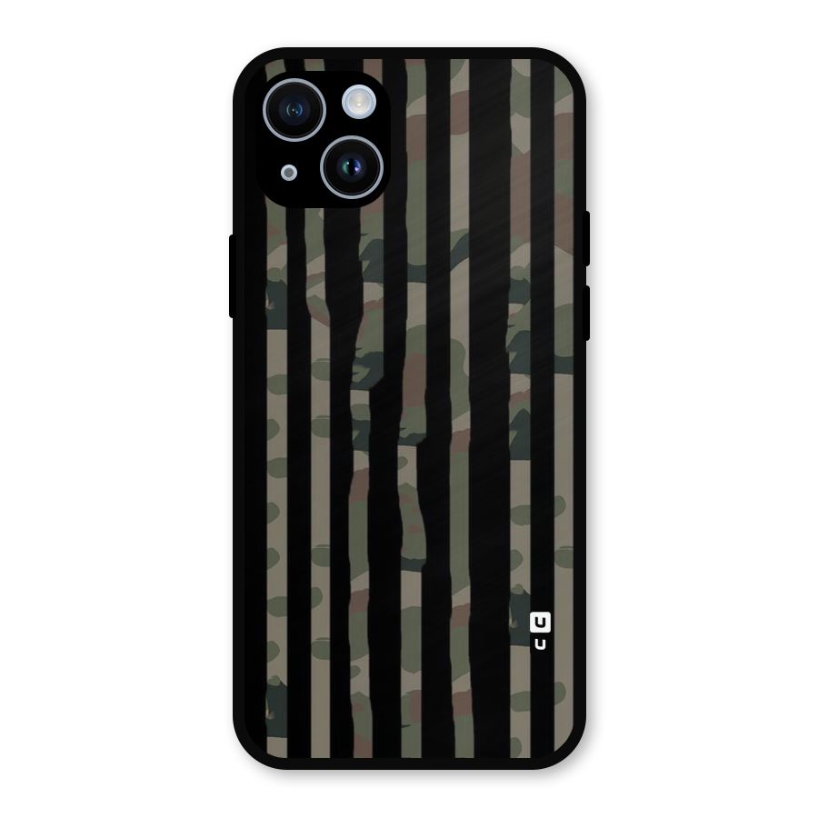 Army Stripes Metal Back Case for iPhone 14