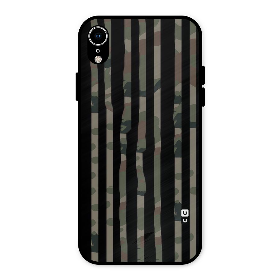 Army Stripes Metal Back Case for iPhone XR