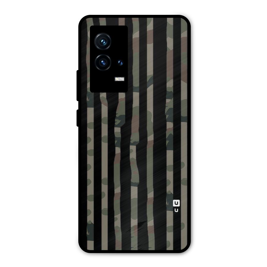 Army Stripes Metal Back Case for iQOO 9 5G