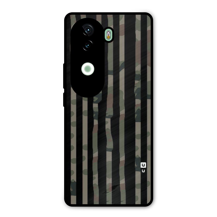 Army Stripes Metal Back Case for iQOO Z9s