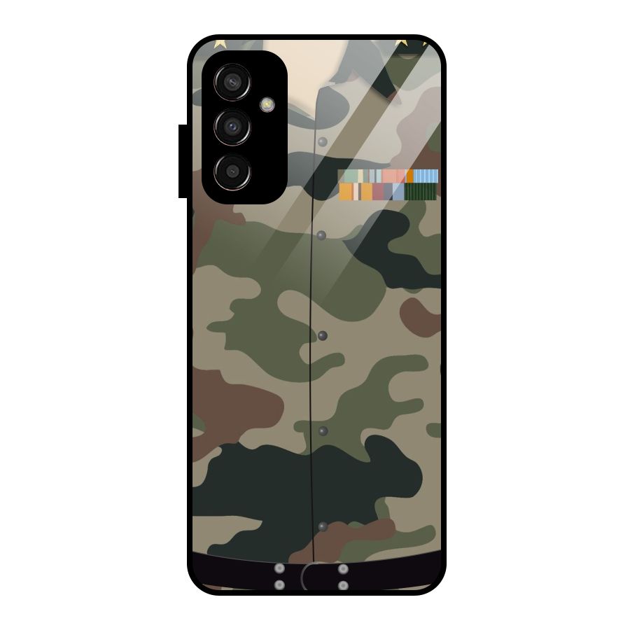 Army Uniform Glass Back Case for Galaxy F13