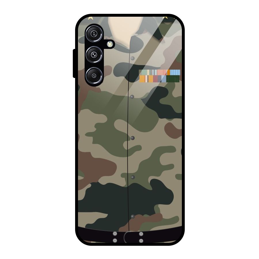 Army Uniform Glass Back Case for Galaxy M34 5G