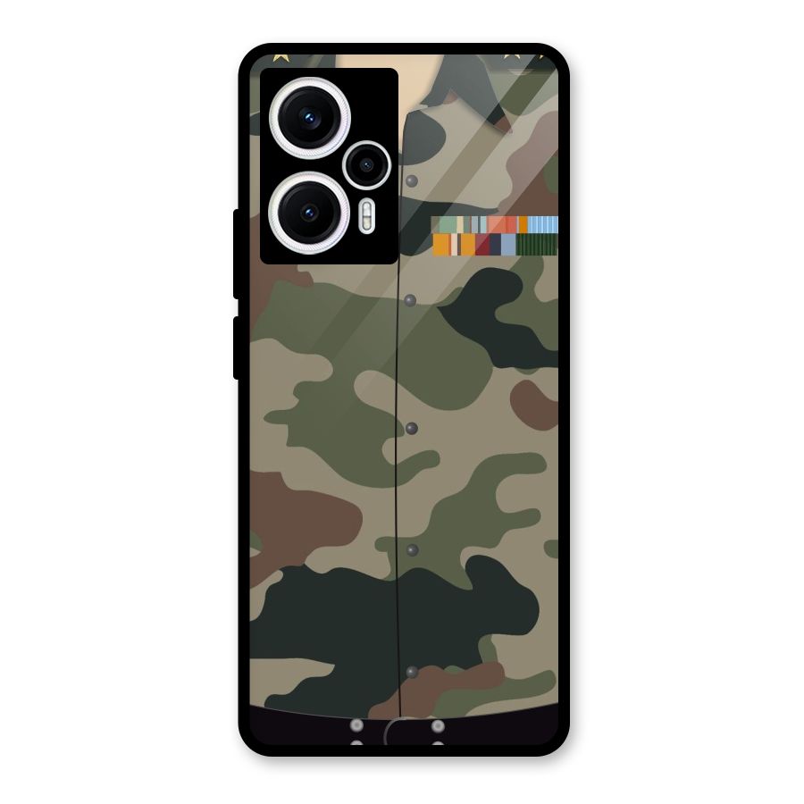Army Uniform Glass Back Case for Poco F5