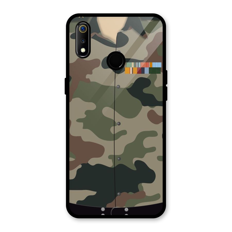 Army Uniform Glass Back Case for Realme 3i