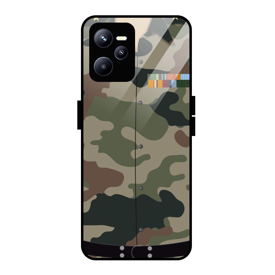 Army Uniform Glass Back Case for Realme C35