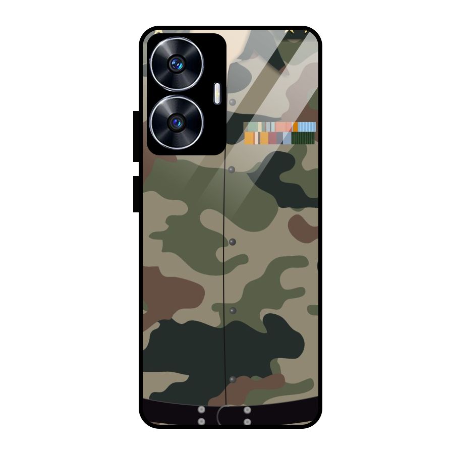 Army Uniform Glass Back Case for Realme Narzo N55