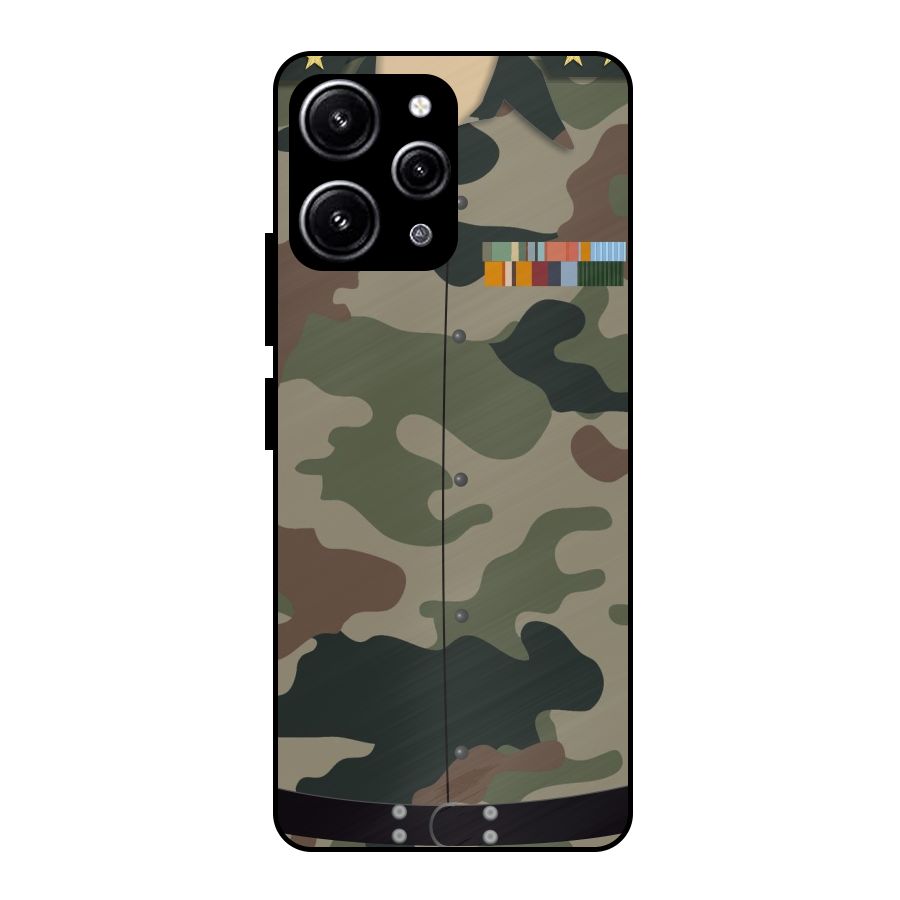 Army Uniform Glass Back Case for Redmi 12 4G