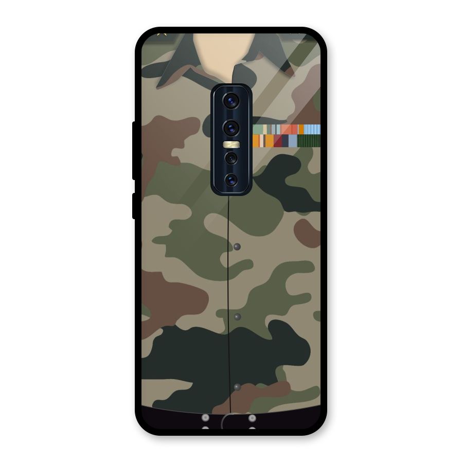 Army Uniform Glass Back Case for Vivo V17 Pro
