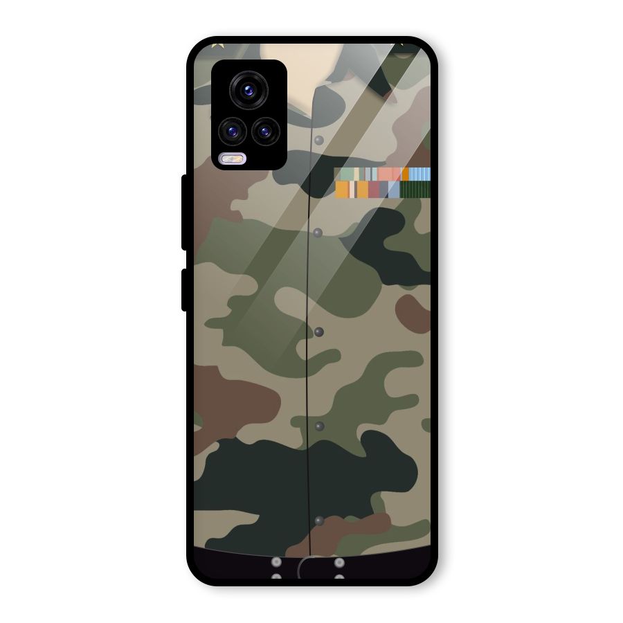 Army Uniform Glass Back Case for Vivo V20 2021