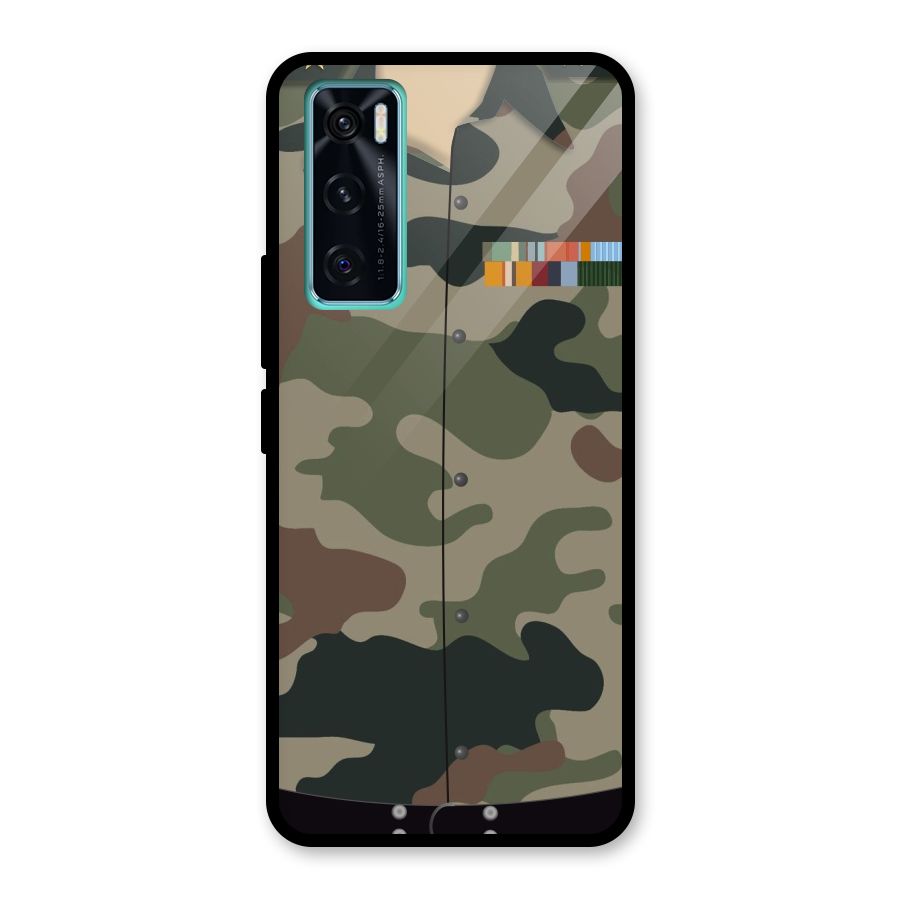 Army Uniform Glass Back Case for Vivo V20 SE