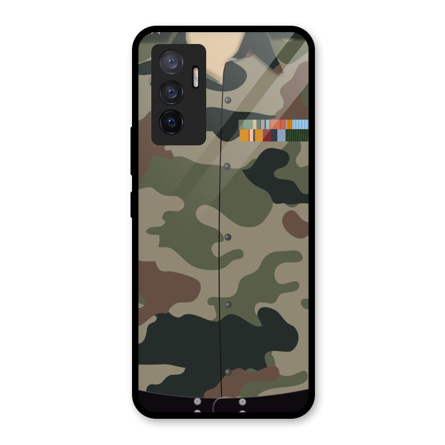 Army Uniform Glass Back Case for Vivo V23e