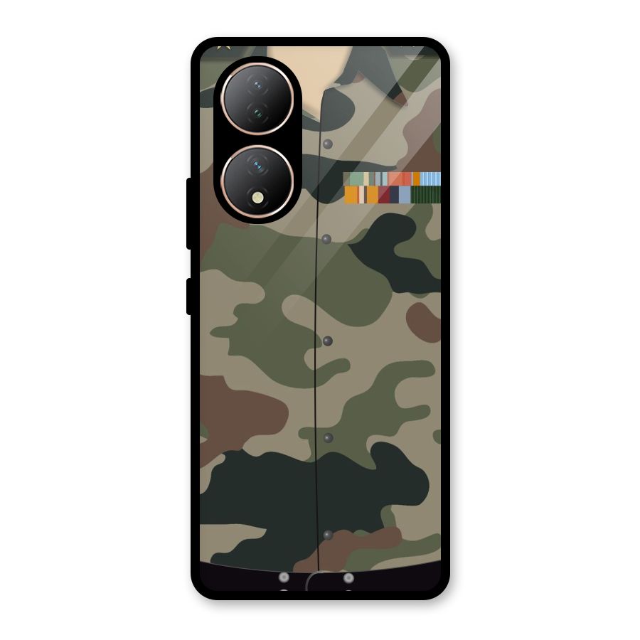 Army Uniform Glass Back Case for Vivo Y100A