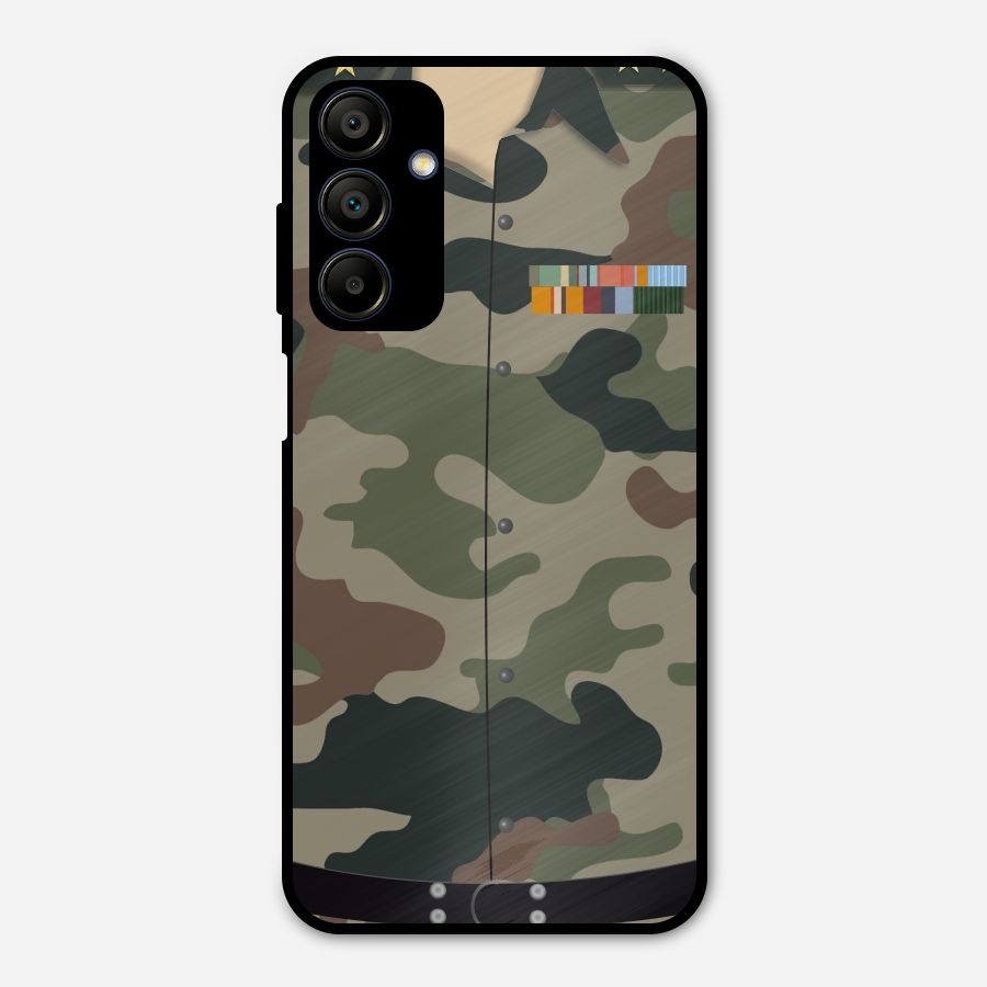 Army Uniform Metal Back Case for Galaxy A15 5G