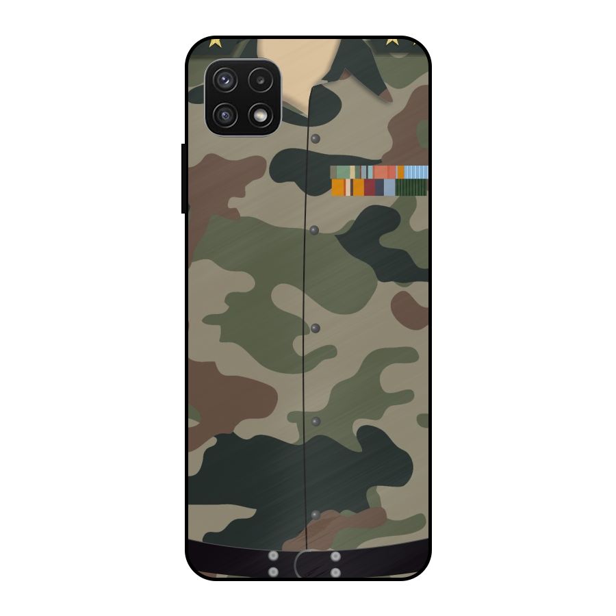 Army Uniform Metal Back Case for Galaxy A22 5G