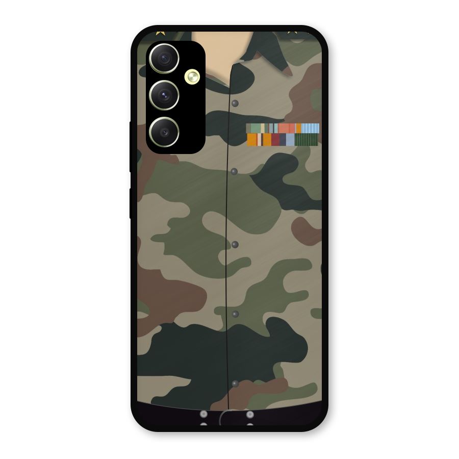 Army Uniform Metal Back Case for Galaxy A34