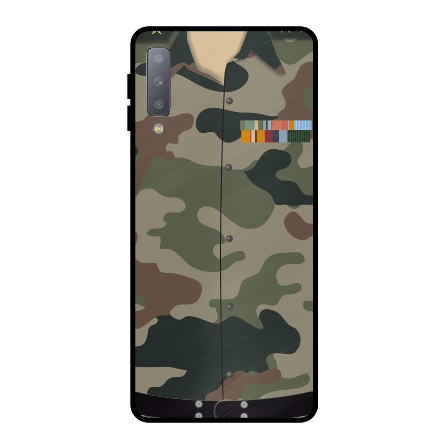 Army Uniform Metal Back Case for Galaxy A7 (2018)