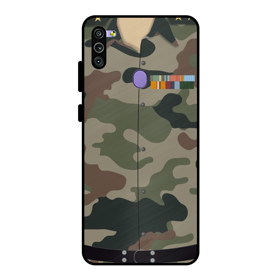 Army Uniform Metal Back Case for Galaxy M11