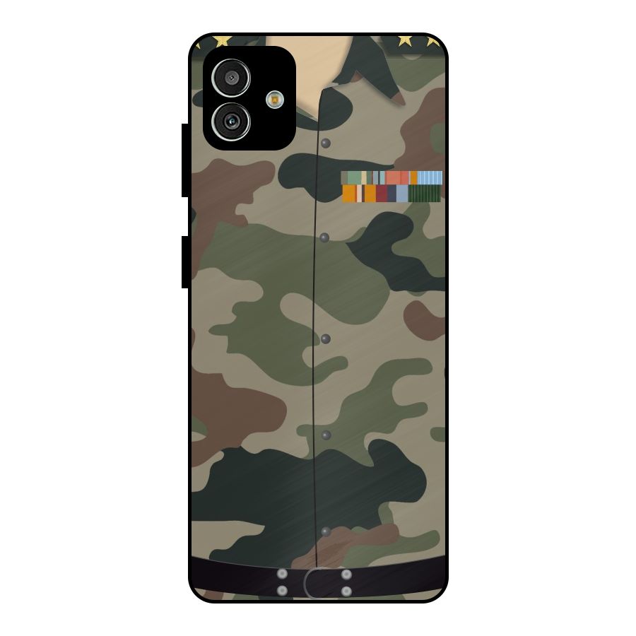 Army Uniform Metal Back Case for Galaxy M13 5G
