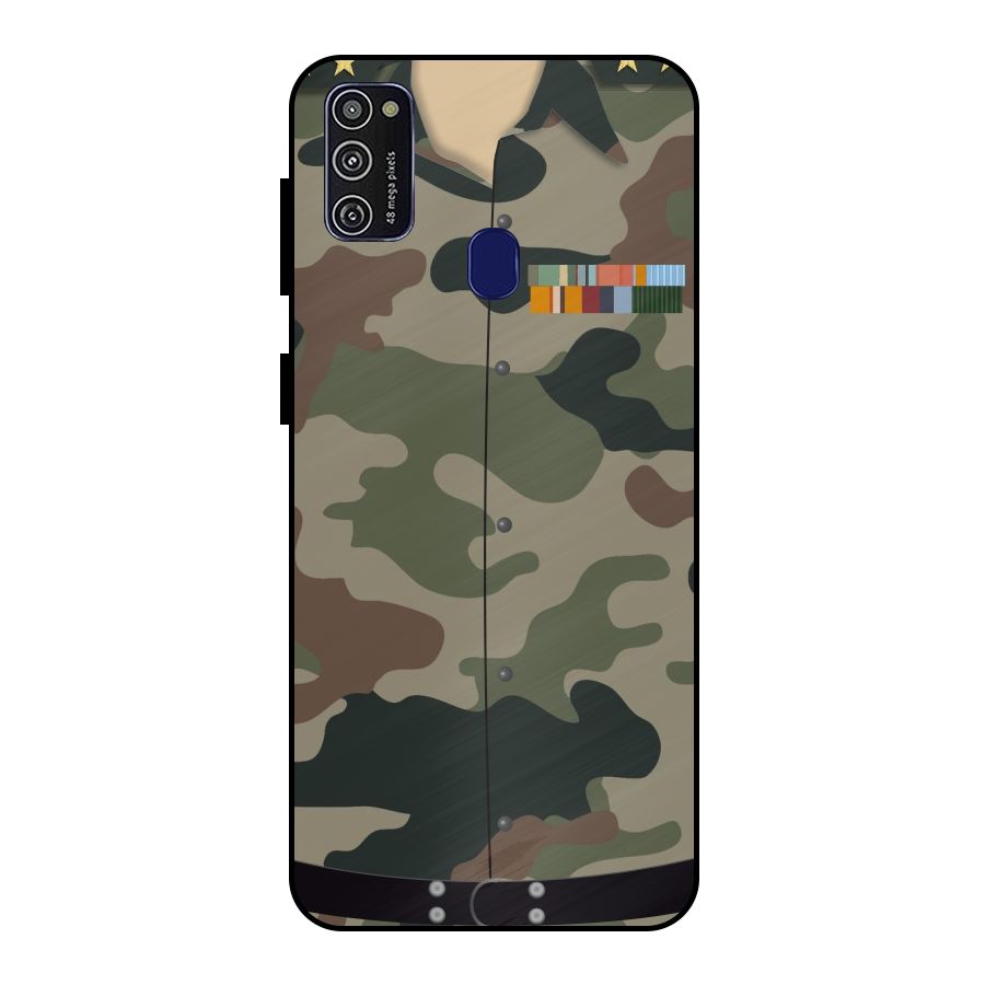 Army Uniform Metal Back Case for Galaxy M21