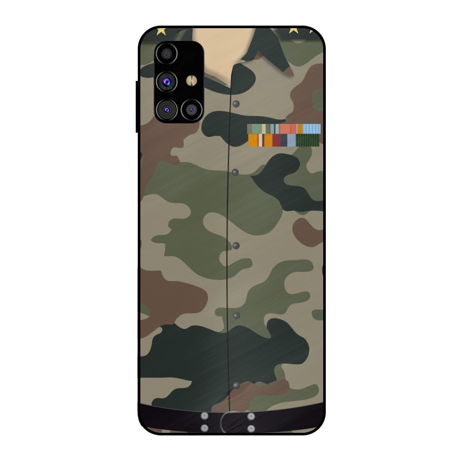 Army Uniform Metal Back Case for Galaxy M31s