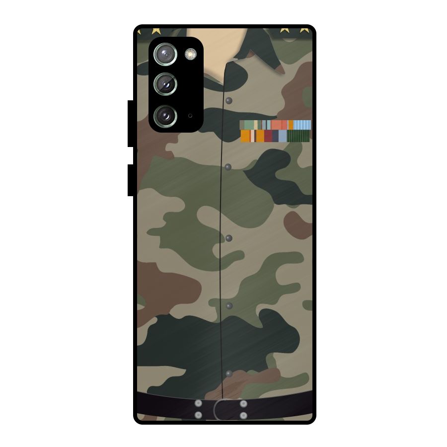 Army Uniform Metal Back Case for Galaxy Note 20