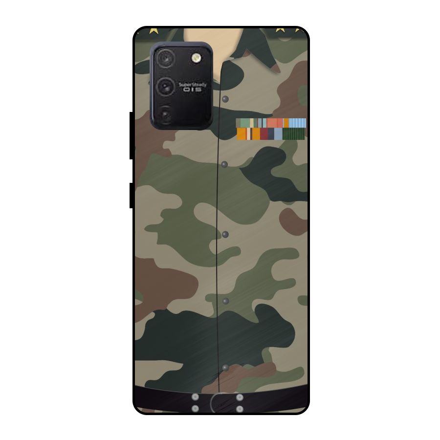 Army Uniform Metal Back Case for Galaxy S10 Lite