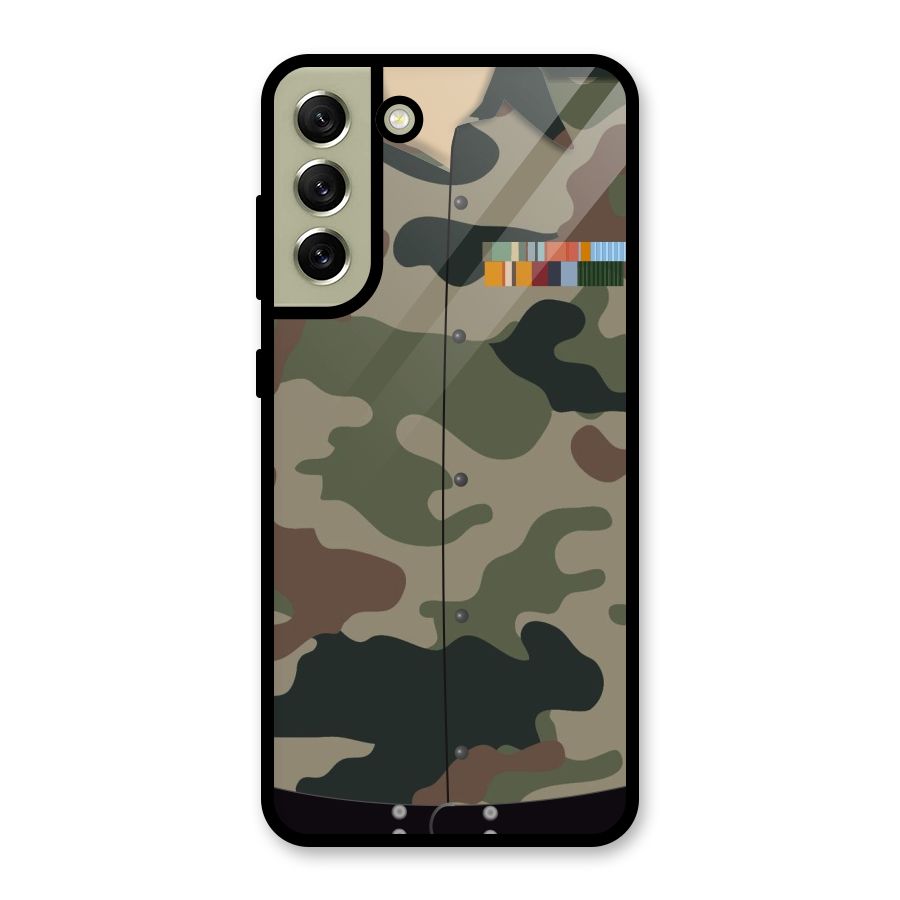 Army Uniform Metal Back Case for Galaxy S21 FE 5G (2023)