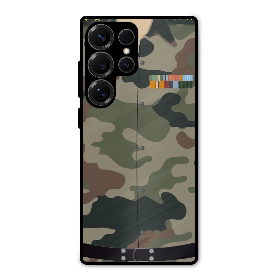Army Uniform Metal Back Case for Galaxy S25 Ultra