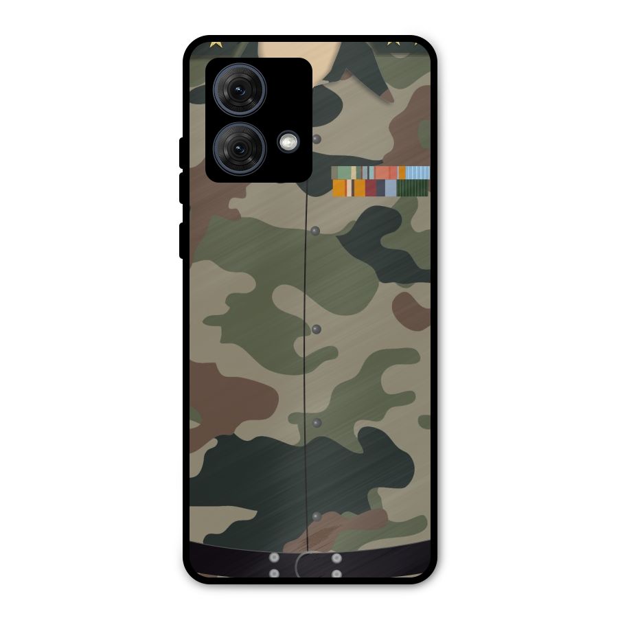 Army Uniform Metal Back Case for Moto G84