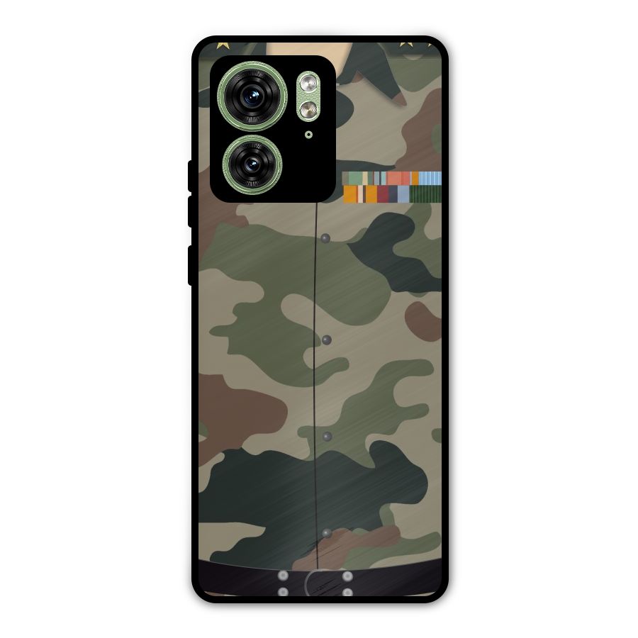 Army Uniform Metal Back Case for Motorola Edge 40 5G