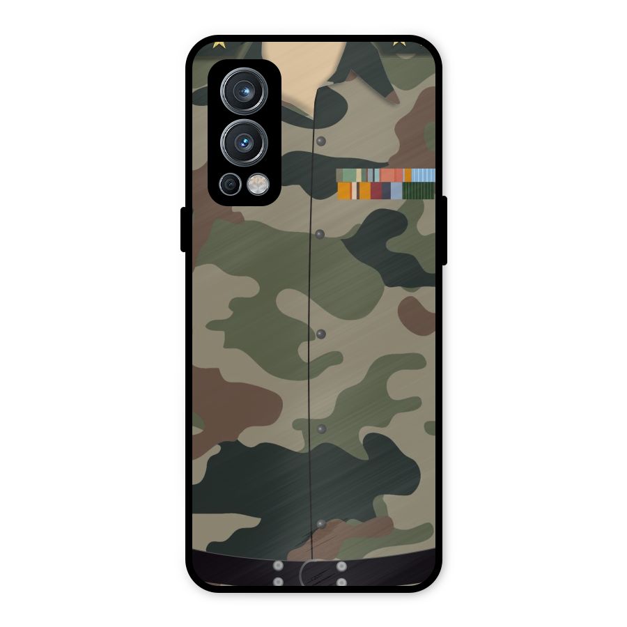 Army Uniform Metal Back Case for OnePlus Nord 2 5G