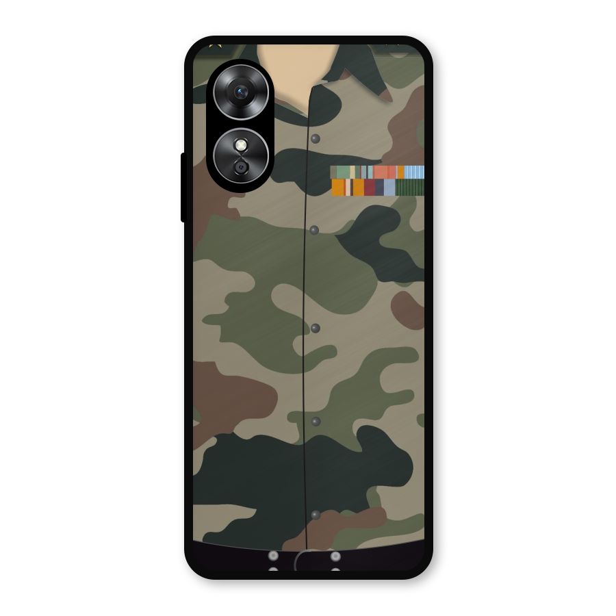 Army Uniform Metal Back Case for Oppo A17