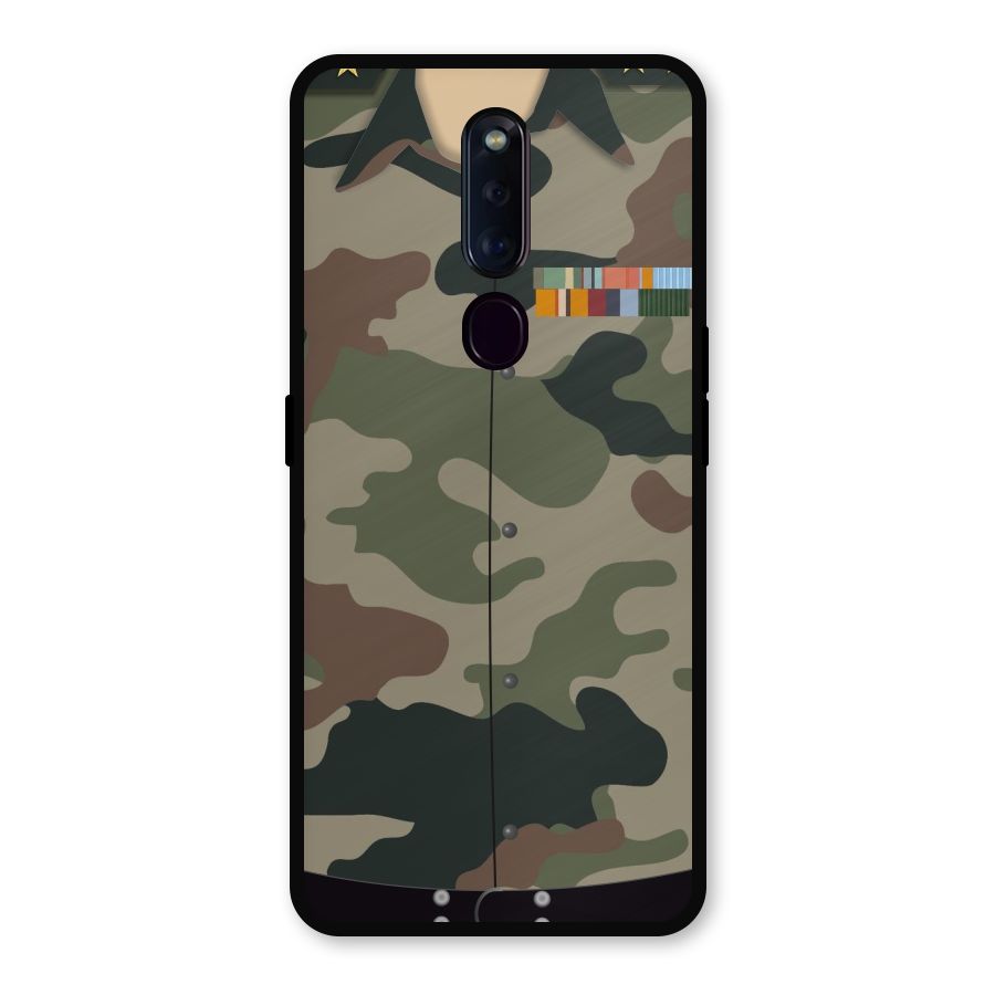 Army Uniform Metal Back Case for Oppo F11 Pro