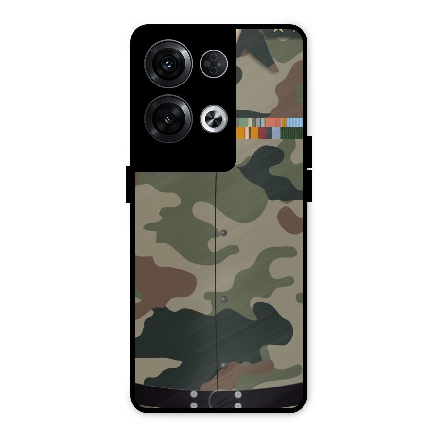Army Uniform Metal Back Case for Oppo Reno8 Pro 5G